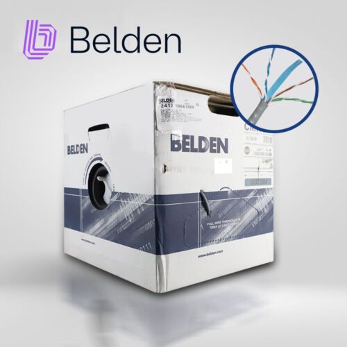 CABLE UTP CAT6 BELDEN 2412 008A1000 FORRO PVC GRIS CMR 4 PARES 350 MHZ CALIBRE 23AWG 100%COBRE USO INTERIOR ESPECIAL PARA INSTALACIONES SEGURIDAD CCTV VIDEO DATOS REDES ETHERNET CERTIFICABLE BOBINA 1000 PIES 305 METROS