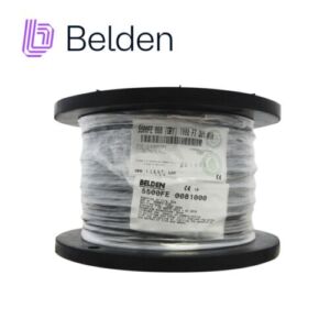 CABLE PARA SEGURIDAD Y SONIDO BELDEN 5500FE 0081000 FORRO PVC GRIS CMR RISER 2C/22AWG 2 CONDUCTORES CALIBRE 22 AWG BLINDADO 100% COBRE MULTIFILAR USO INTERIOR ESPECIAL PARA APLICACIONES SISTEMAS DE SEGURIDAD INTERCOMUNICADOR / AUDIO / ALTAVOZ ENTORNO RUIDOSO BOBINA 1000 PIES 305 METROS