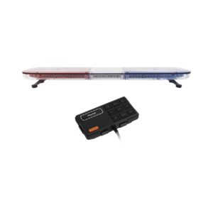 Barra de luces de 47" rojo/azul, 88 LED, con control de tráfico en color ámbar, ideal para equipar unidades de seguridad publica
