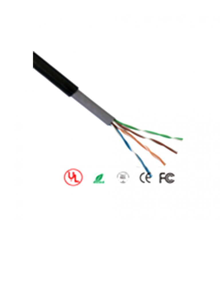 SAXXON OUTP5ECCAEXT - Cable UTP CCA / Categoria 5E / Color negro / Exterior / 305  Mts / 4 Pares / Doble forro/