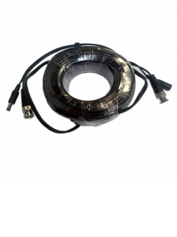 SAXXON WB0130C- Cable de 30 Metros Armado para Video y Energia/ Para Camaras Hasta 8 Megapixeles/ con Conectores BNC y de Energía/ Uso Interior/ Cable de Video 100% Cobre/ 12W/ Soporta: AHD/CVI/TVI/CVBS/