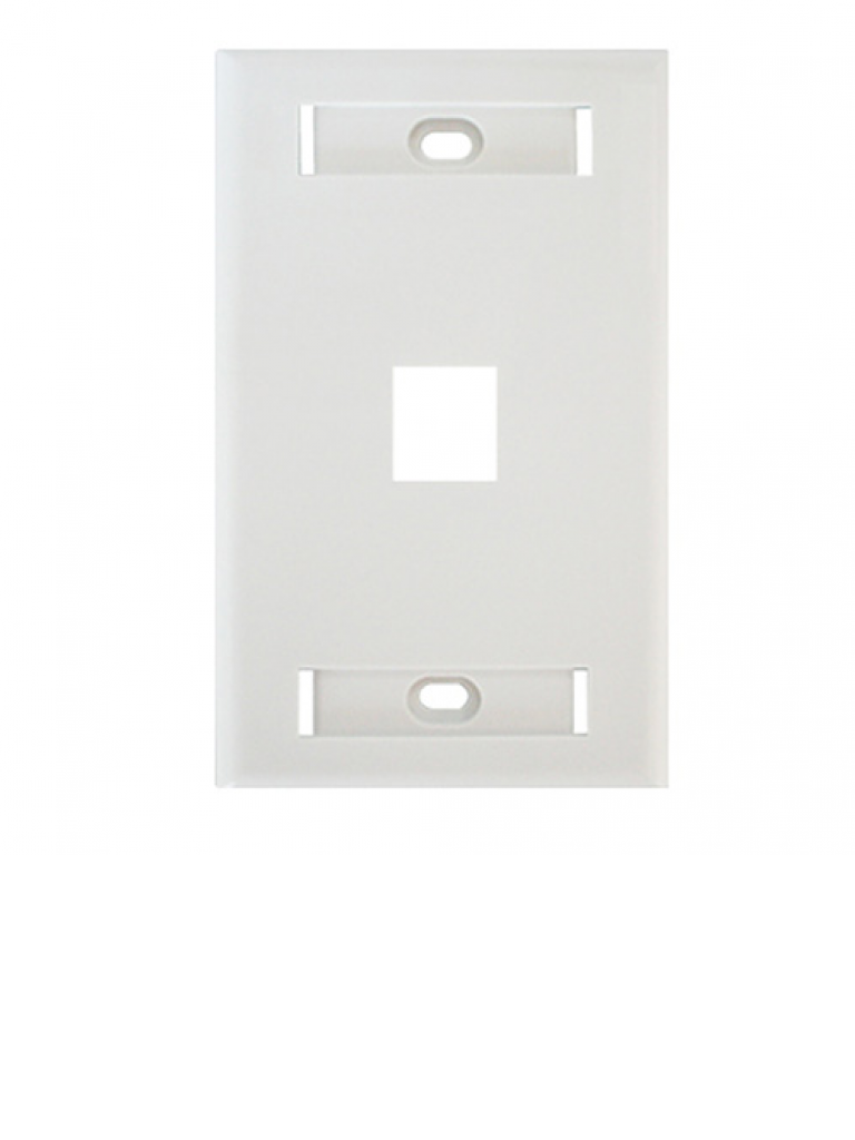 PLACA DE PARED (FACEPLATE) BELDEN AX102660 1 PUERTO COMPATIBLE CON JACKS ESTILO KEYCONNECT UNIVERSAL CAT6A CAT6 CAT5E  CONECTORES DE FIBRA ÓPTICA Y COAXIALES COLOR BLANCO USO INTERIOR MATERIAL PLÁSTICO UL94V INCLUYE TORNILLO 6-32 ETIQUETA DE CARTON VENTANA TRANSPARENTE - Image 2