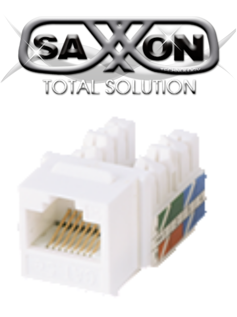 SAXXON M2656W - Modulo jack keystone RJ45 / 8 Hilos / CAT 6 / Compatible con calibres  AWG 22-26 / Color blanco