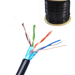 SAXXON OFTPCAT5ECOPE150N - Bobina de Cable FTP Cat5e 100% Cobre/ 150 Metros/ Blindado/ Color Negro/ Uso Exterior/ Ideal para Cableado de Redes de Datos y Video/ Cert ISO9001/ UL / RoSH/
