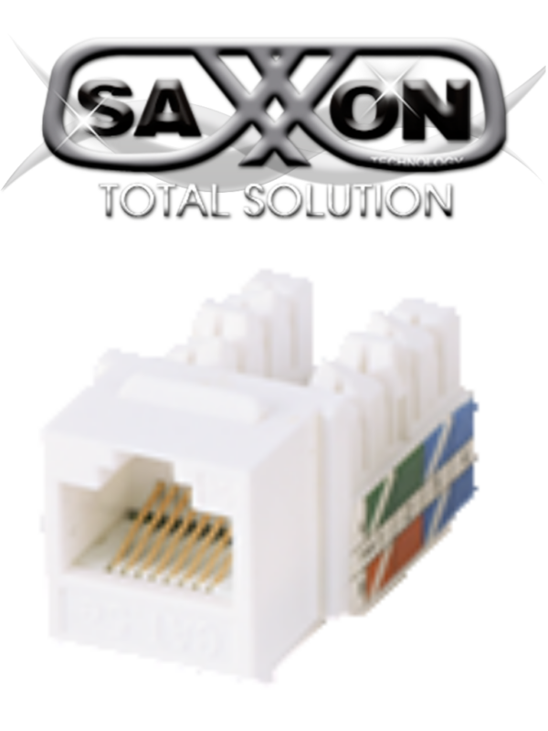 SAXXON M2656W - Modulo jack keystone RJ45 / 8 Hilos / CAT 6 / Compatible con calibres  AWG 22-26 / Color blanco