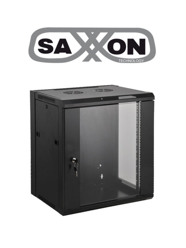 SAXXON SE540601 - Gabinete de pared / 6 UR / Fijo / Capacidad de carga de 60  Kg / Ancho 570 mm x profundidad 450 mm x alto 370 mm