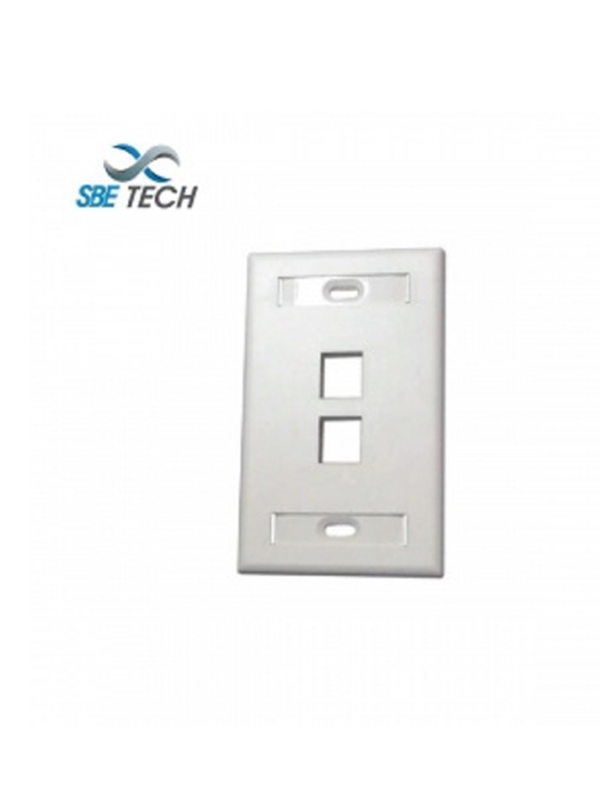 SBETECH SBE-2517-2P-WT - Placa de pared de 2 puerto color blanco