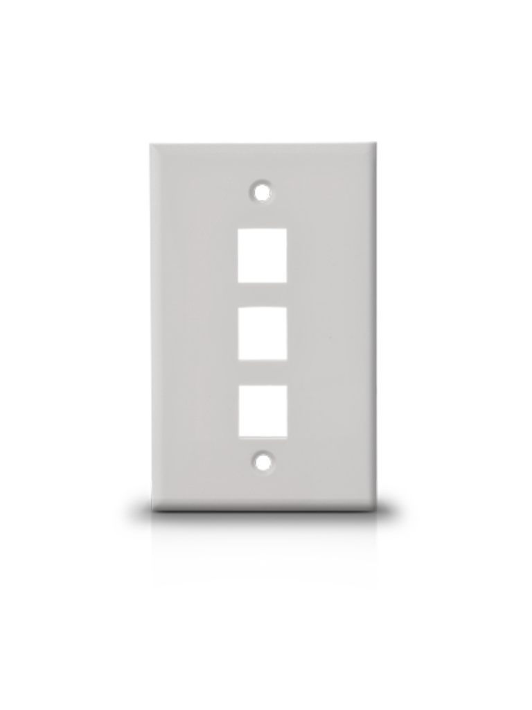 SAXXON A1753A - Placa de pared/ Vertical/ 3 Puertos tipo keystone/ Color blanco