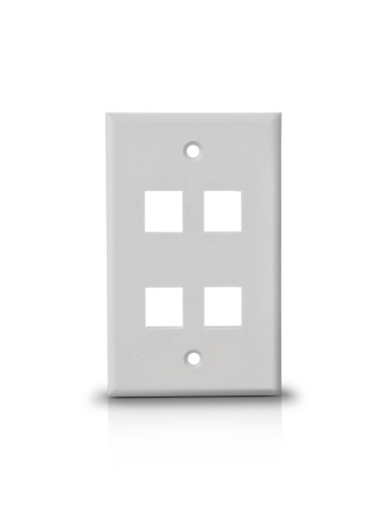 SAXXON A1754A - Placa de pared / Vertical / 4 Puertos tipo keystone / Color blanco