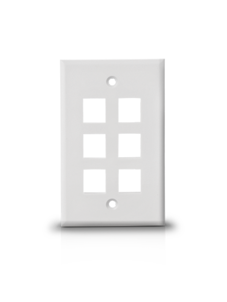 SAXXON A1756A - Placa de pared / Vertical / 6 Puertos tipo keystone / Color blanco