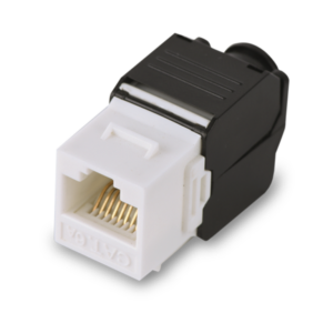 SAXXON M242C5 - Modulo jack keystone RJ45 / Armado sin herramienta / 8 Hilos / CAT 5E / Compatible con calibres  AWG 22-26 / Color blanco