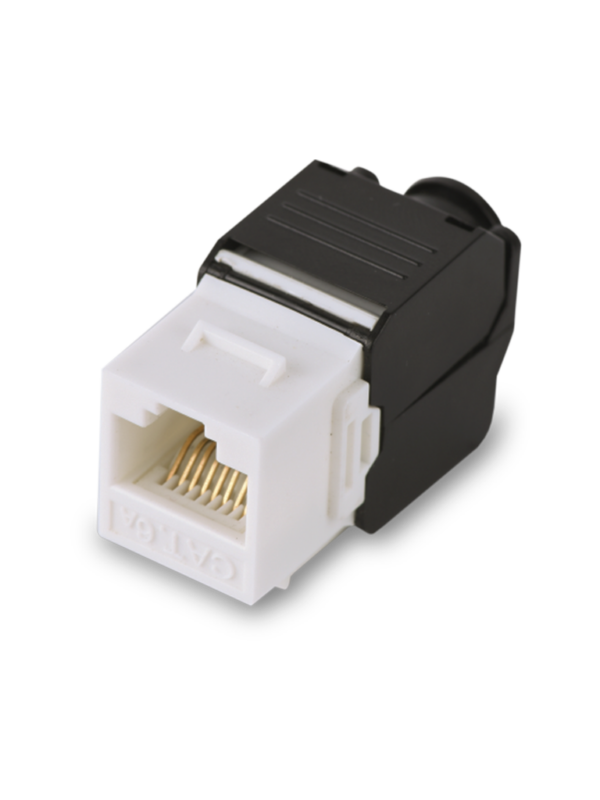SAXXON M242C5 - Modulo jack keystone RJ45 / Armado sin herramienta / 8 Hilos / CAT 5E / Compatible con calibres  AWG 22-26 / Color blanco