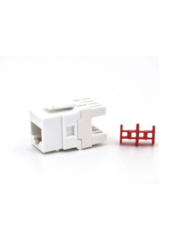 CONECTOR MODULAR JACK RJ45 CAT5E BELDEN AX101309 ESTILO KEYCONNECT BLANCO COMPATIBLE CON FACEPLATE AX102660AX102655AX102249 PATCH PANEL MODULAR AX103114AX103115AX104599 ESQUEMA DE CABLEADO T568A/B HERRAMIENTA COMPATIBLE AX100749 USO INTERIOR CALIBRE DEL CONDUCTOR 22-24 AWG - Image 2