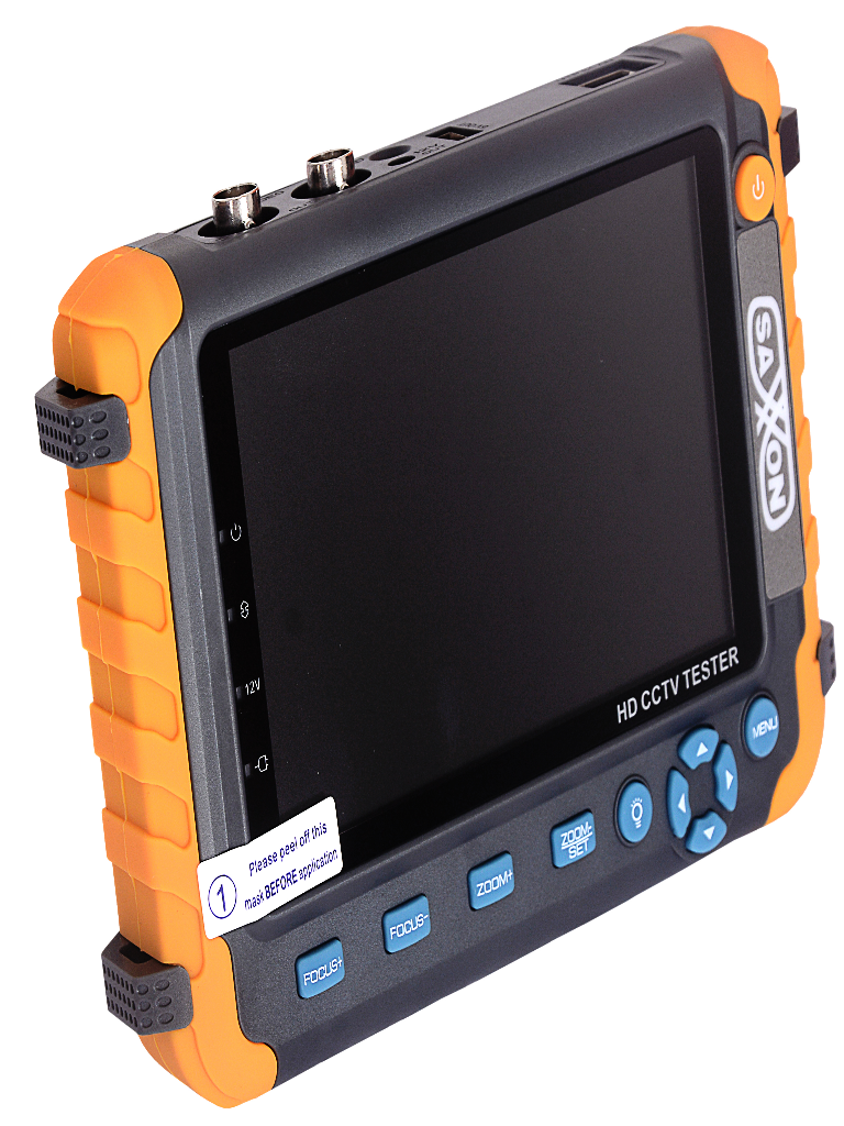 SAXXON TES08MC - Probador de Video con Pantalla de 5 Pulgadas/ Soporta cámaras 1MP/ 2MP/ 4MP/ 4K/ Soporta: HDCVI/TVI/AHD/ Salida de Energía de 12vdc a 1 Amper para Alimentar Camaras/ Entrada de Video HDMI/VGA/ Lampara de Led/ Control por Coaxial/
