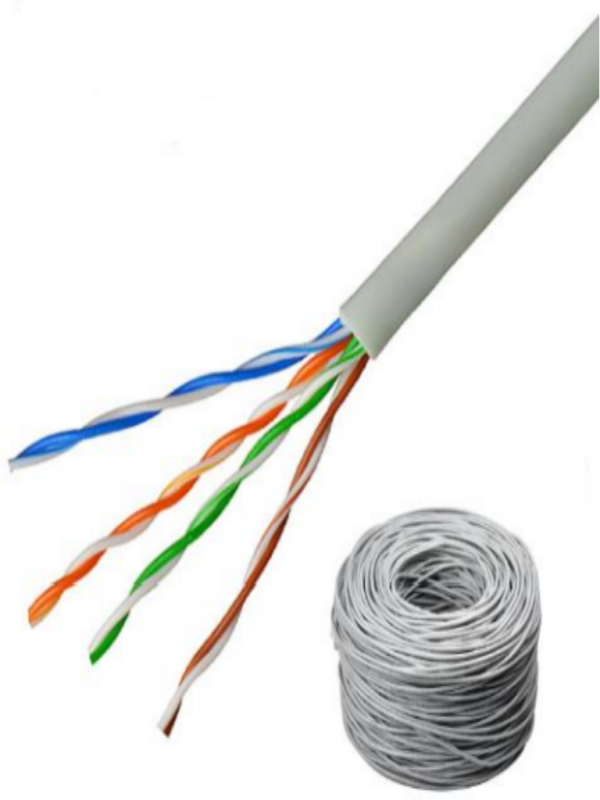 SAXXON OUTP5ECOP305BC - Bobina de Cable UTP Cat5e 100% Cobre/ 305 Metros/ Bobinado REELEX/ Color Blanco/ Uso Interior/ 4 Pares/ Soporta Pruebas de Rendimiento/ Ideal para Cableado de Redes y Video/