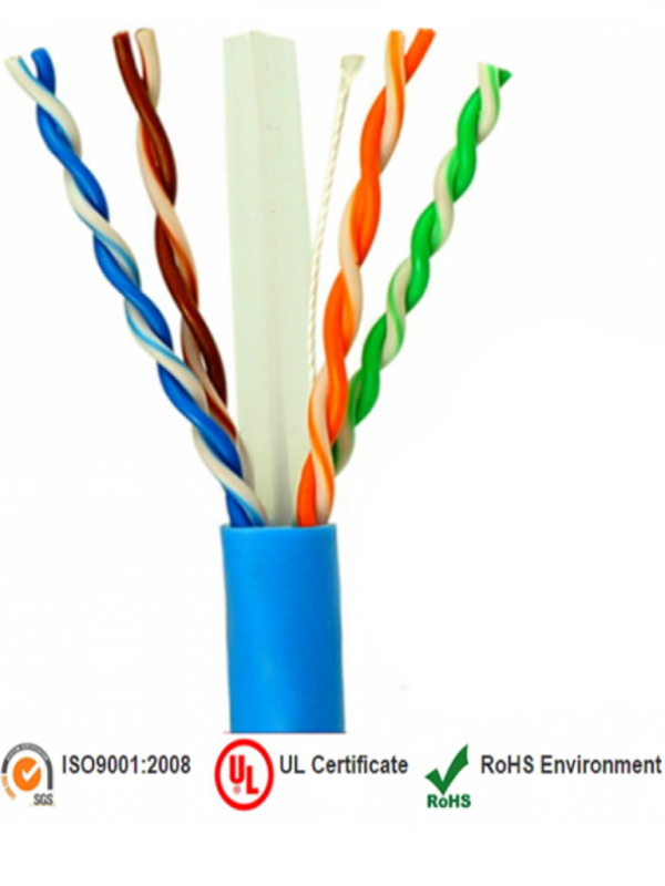 SAXXON OUTP6COP100B - Bobina de Cable UTP Cat6 100% Cobre/ 100 Metros/ Color Azul/ Uso Interior/ Soporta Pruebas de Rendimiento/ Cert ISO9001/ UL 444/ RoSH/ ANSI/ TIA/ EI