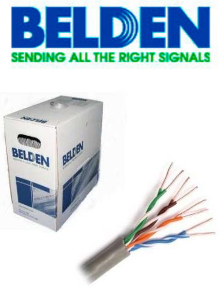 BELDEN 24120081000 - Cable UTP 100% cobre / Categoria 6+ / IBDN / GIGAFLEX 2412 CMR / Color gris / Bobina de 305 Mts