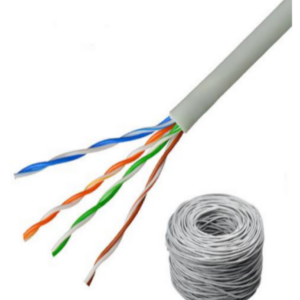 SAXXON OUTP5ECOP100BC - Bobina de Cable UTP Cat5e 100% Cobre/ 100 Metros/ Color Blanco/ Uso Interior/ 4 Pares/ Soporta Pruebas de Rendimiento/ Ideal para Cableado de Redes y Video/