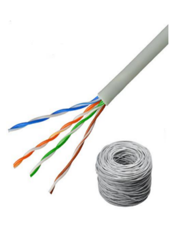 SAXXON OUTP5ECOP100BC - Bobina de Cable UTP Cat5e 100% Cobre/ 100 Metros/ Color Blanco/ Uso Interior/ 4 Pares/ Soporta Pruebas de Rendimiento/ Ideal para Cableado de Redes y Video/