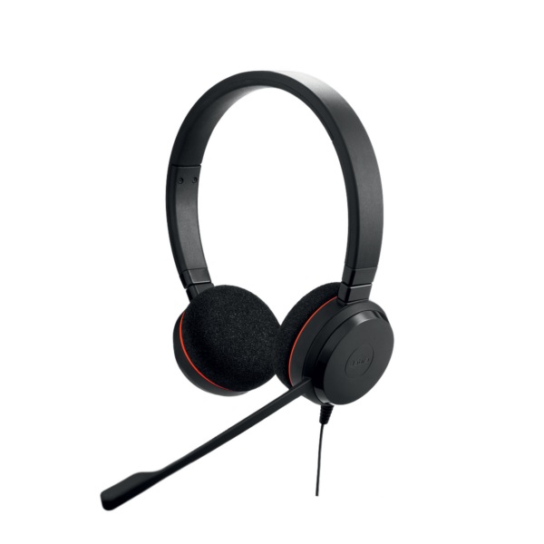 Jabra Evolve 20 Duo con conexión USB, micrófono con cancelación de ruido de última generación, configuración Plug and Play, Certificación Microsoft Teams (4999-823-109)