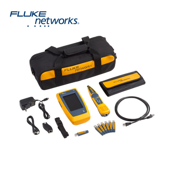 TESTER DE CABLES Y DE RED LINKIQ FLUKE NETWORKS LIQ-KIT PERMITE ENCONTRAR LA VELOCIDAD MÁXIMA DE CABLEADO HASTA 10 GBPS COMPROBACIÓN DE CARGA POE IDENTIFICA LA INFORMACIÓN DEL SWITCH MIDE LONGITUDES HASTA 305 METROS PANTALLA TÁCTIL IDENTIFICADORES REMOTOS 1-7 SONDA INTELLITONE ADAPTADOR MODULAR RJ45/11DESCARGA REPORTES PDF