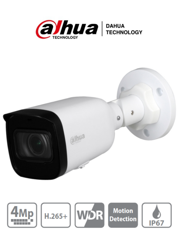 DAHUA IPC-HFW1431T1-ZS-S4 - Camara IP Bullet de 4 Megapixeles/ Lente Motorizado de 2.8 a 12mm/ H.265/ IR de 50 Metros/ WDR Real, 3D DNR/ Ranura para MicroSD/ IP67/ PoE - Image 2