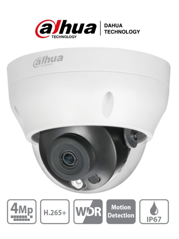 DAHUA IPC-HDPW1431R1-S4 - Camara IP Domo de 4 Megapixeles/ Lente de 2.8mm/ IR de 30 Mts/ H.265/ WDR Real/ IP67/ PoE/ 3D DNR/ HLC/ - Image 2