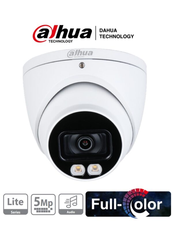 DAHUA  HDW1509T-A-LED - Cámara Domo Full Color de 5 Megapixeles/ Lente de 3.6 mm/ Micrófono Integrado/ Leds para 40 Metros/ Starlight/ IP67/ #FullColor - Image 2