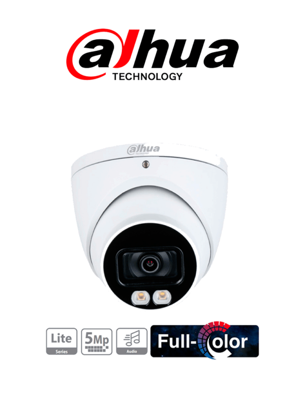 DAHUA  HDW1509T-A-LED - Cámara Domo Full Color de 5 Megapixeles/ Lente de 3.6 mm/ Micrófono Integrado/ Leds para 40 Metros/ Starlight/ IP67/ #FullColor - Image 3