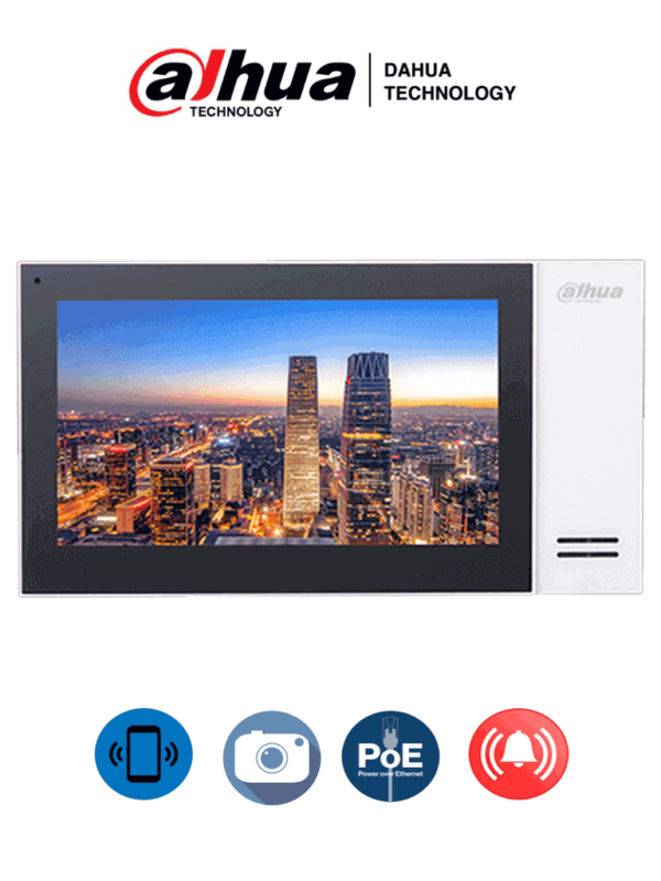 DAHUA VTH2421FW-P- Monitor IP Touch de 7" / Serie Pro/ Memoria de 8GB Embebida/ PoE Estandar/ Soporta Llamada en Grupo/ Ranura MicroSD/ 6&1 E&S de Alarmas/Hasta 9 Monitores Adicionales/ Soporta Dejar Videos y Mensajes de Texto/ - Image 3