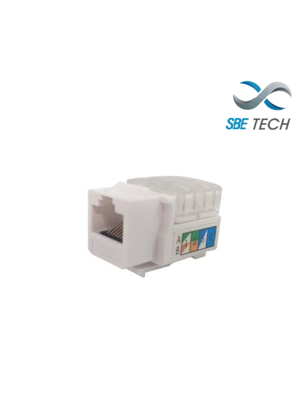 SBETECH 2302WT- Modulo jack keystone RJ45 / 8 Hilos / CAT 5e / Compatible con calibres AWG 22-26 / Color blanco