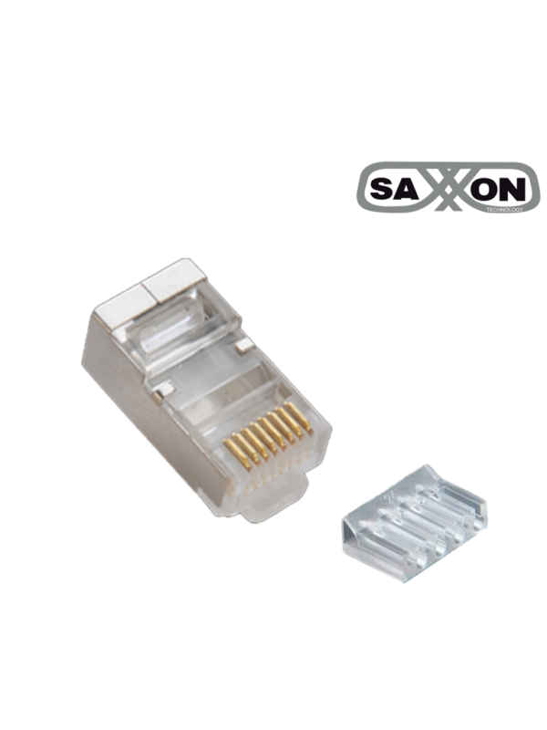 SAXXON S901E - Conector plug RJ45 para cable UTP con guía / CAT 6 / Blindado / Paquete 100 piezas - Image 2