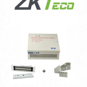 ZKTECO LM120YPAK - Paquete de contrachapa magnética de 120 kg o 264 lb, incluye soporte para instalación en ZL y Gabinete de energía con salida de 12 VDC, soporta batería de respaldo