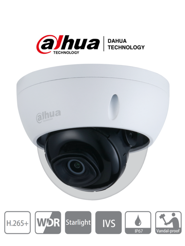 DAHUA IPC-HDBW2831E-S-S2 -Cámara IP Domo 4k 8 Megapixeles/ H.265+/ WDR Real/ Lente de 2.8mm/ 105 Grados de Apertura/ IR 30 Mts/ IP67/ IK10/ Poe/ Ranura MicroSD/ - Image 2