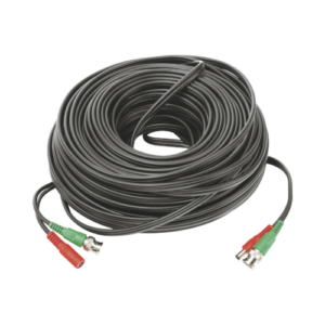 Cable Coaxial Armado de 50 Metros para Video y Energía / Optimizado para Cámaras 4K  / Conector BNC (Video) y PLUG de Alimentación (Siamés) / Uso interior / Cable de Video 100% Cobre de Alta Pureza.