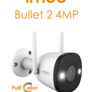 IMOU Bullet 2 4 MP(IPC-F42FEN-0280B-imou) -Cámara IP Bullet de 4 Megapíxeles Wifi/FullColor/Visión Nocturna Inteligente/Audio Dos Vías/ Disuasión Activa con Estrobo y Sirena Integrados / 102° de Apertura/ Lente de 2.8 mm/30 Mts IR/ H.265/ MicroSD/ IP67