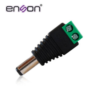 CONECTOR DE CORRIENTE ENS-MC01 MACHO ENSON TIPO JACK 3.5 MM PARA ALIMENTAR CAMARAS CCTV O REALIZAR EMPALME DE CABLEADO CON BLOQUE POLARIZADO(+/-) PARA ATORNILLAR CABLE DE CORRIENTE O UTP MEDIDAS DEL CONECTOR 2.1 x 5.5 MM