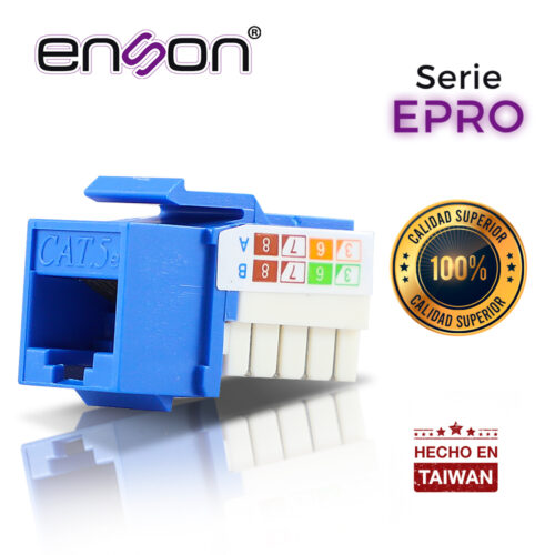 CONECTOR MODULAR JACK RJ45 ENSON EPRO-JACK5E-BL SERIE PRO POSICION VERTICAL CAT5E COLOR AZUL 20pz - Image 3