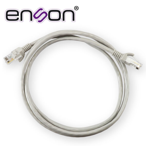 PATCHCORD UTP CAT5E ENSON P5E15 SERIE ECO CALIBRE 24 AWG CCA DE 1.5 METROS FORRO PVC COLOR GRIS PARA USO EN INTERIORES PARA CONECTAR EQUIPOS A REDES BASE 10100 - Image 3