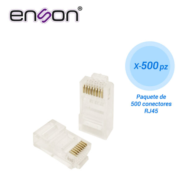 PAQUETE 500 CONECTOR RJ45 ENSON PARA CABLE UTP CAT5E - Image 2