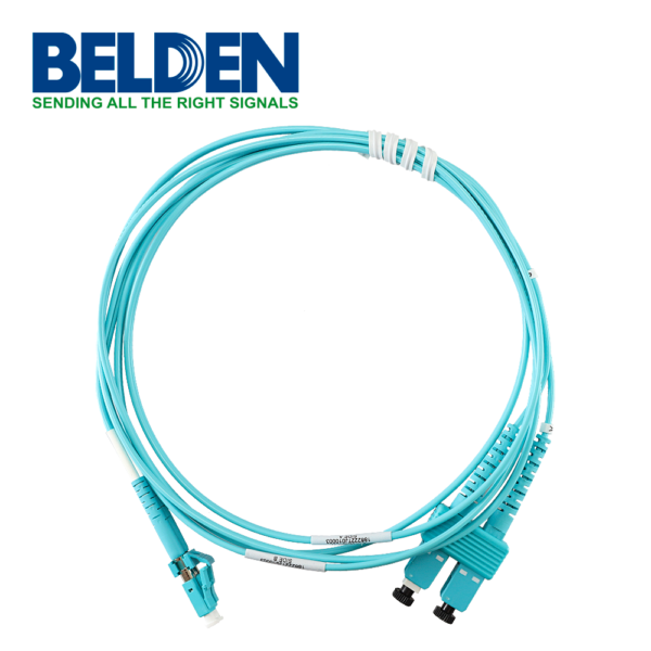 JUMPER DE FIBRA OPTICA BELDEN FP3LDSD002M FORRO PVC COLOR AQUA FLAMABILIDAD OFNR RISER TIPO DE FIBRA MULTIMODO OM3 50/125 MICRAS CONECTORES LC DUPLEX - SC DUPLEX LONGITUD 2 METROS APLICACIONES ADECUADAS CENTROS DE DATOS SALAS DE EQUIPOS PRINCIPALES SALAS DE TELECOMUNICACIONES Y ÁREAS DE TRABAJO USO INTERIOR - Image 3