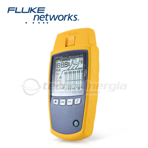 VERIFICADOR DE RED MICROSCANNER POE FLUKE NETWORKS MS-POE PARA COMPROBACIÓN DE REDES DE VOZ, DATOS Y VIDEO DETECTA POE 802.3 AF, AT, BT Y UPOE CON PANTALLA LCD RETROILUMINADA - Image 4