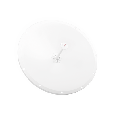 Antena Direccional en Frecuencia Extendida / 4.8 - 6.5 GHz / 28 dBi / Conector con jumper  SMA-Macho Inverso incluido/ Polaridad en 90º y 45º / Montaje incluido para torre o mástil