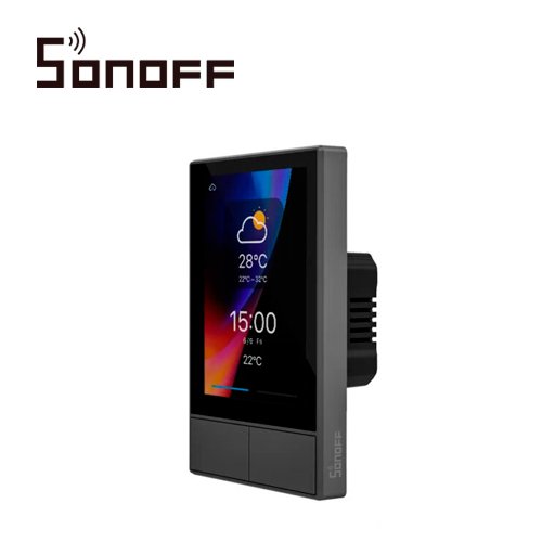 APAGADOR INTELIGENTE DE 2 UNIDADES CON PANTALLA TACTIL WIFI 2.4 GHZ + BLUETOOTH SONOFF NSPANEL-US CAPAZ DE CONTROLAR HASTA 8 DISPOSITIVOS SONOFF O ESCENAS INTELIGENTES