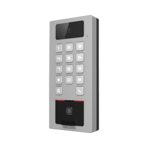 2 EN 1 / Lector Biometrico con Teclado para Exterior Antivandálico IP65 & IK09 con función de Videoportero /  Conexión WiFi /  Huella, Tarjeta, Código o App HikConnect  / Cámara 2 MP compatible con DVRs y NVRs Hikvis