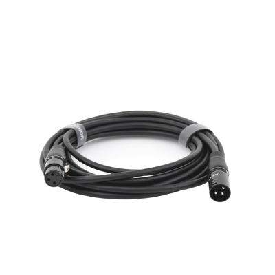 Cable para Micrófono XLR Tipo Canon Macho a Hembra / 5 Metros Plug & Play / Antiinterferencias / Triple Blindaje / Alta Calidad / Color Negro