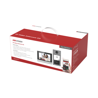 Kit de Videoportero IP Poe Estandar con llamada a App de Smartphone (HikConnect) / Apertura con tarjeta MIFARE / Frente de calle IK08 & IP65 / Soporta 2 puertas