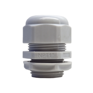 Conector Plástico Blanco Tipo Glándula para Rosca NPT 1"