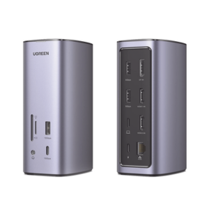 HUB USB-C (Multipuertos) / 2 USB-A 3.0 / 1 USB-C PD Carga 100W / 1 USB-A 3.1 / 1 USB-C 3.1 / HDMI 4K / HDMI 8K Ultra HD / Display Port 4K / RJ45 (Gigabit) / Lector Tarjeta SD + Micro SD (TF) / Jack Audio 3.5mm / 12 en 1