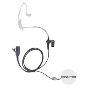 Micrófono - audífono de solapa con tubo acústico transparente para KENWOOD PKT23K con tubo acústico de PU (grado médico)